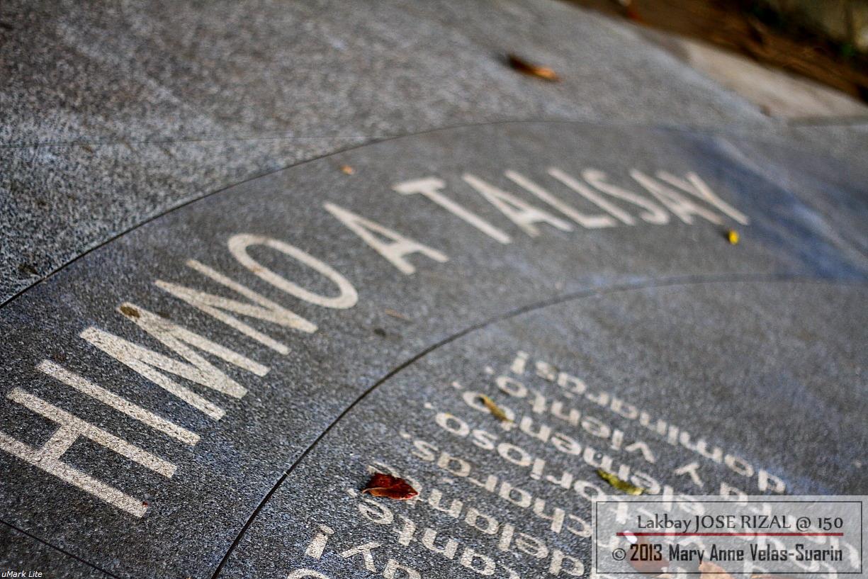 The poem of Rizal titled, Himno a Talisay (Hymn to Talisay), was beautifully etched on the grounds of the Shrine. [Photo by Mary Anne Velas-Suarin]