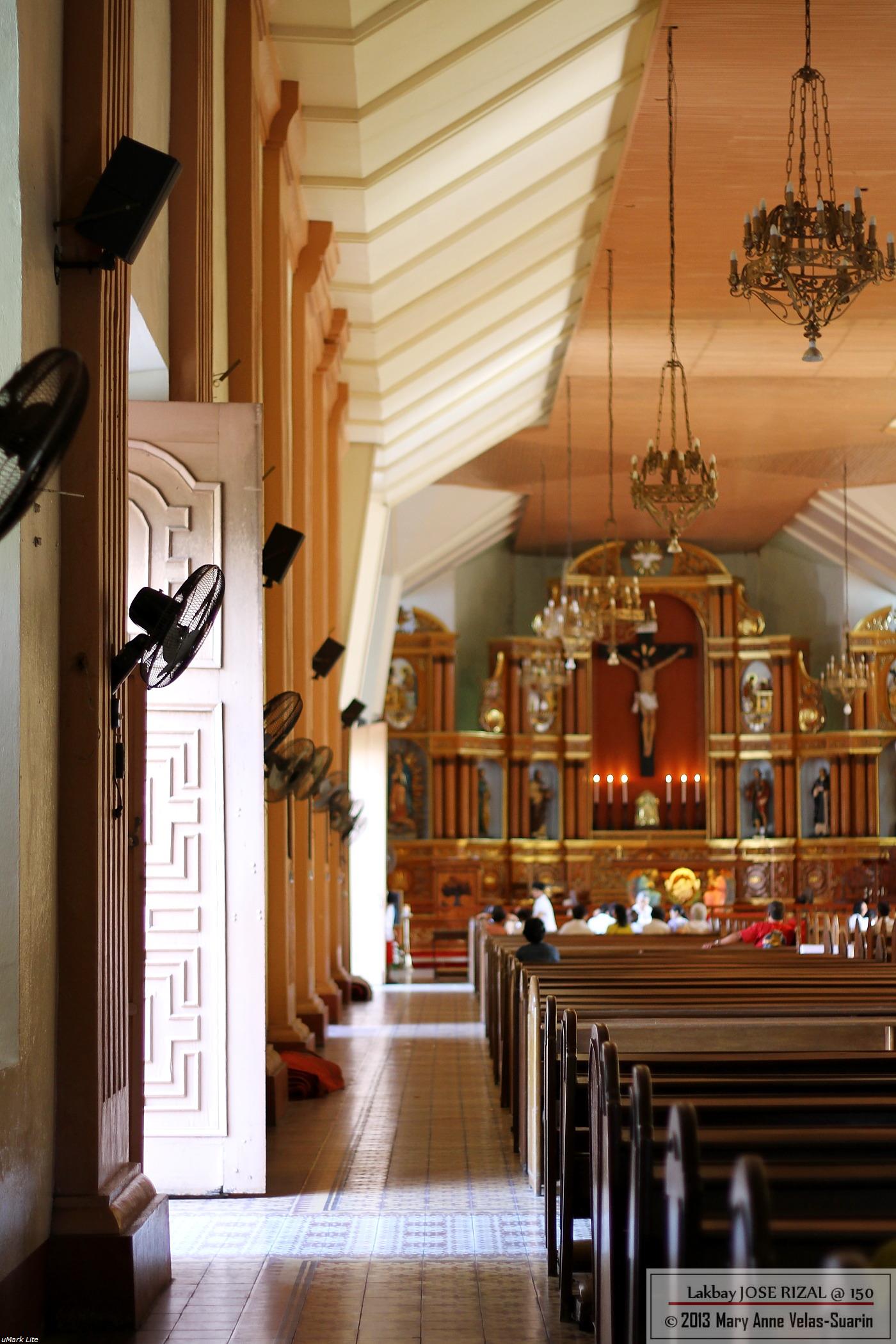 The interiors of San Juan Bautista Church in Calamba City, Laguna. [Photo by Mary Anne Velas-Suarin]